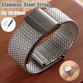 Dây đeo đồng hồ bằng thép không gỉ Milanese 16mm 18mm 20mm Tai lúa mì Lưới kim loại Dây đeo đồng hồ thanh lịch Vòng tay sang trọng dành cho nam nữ