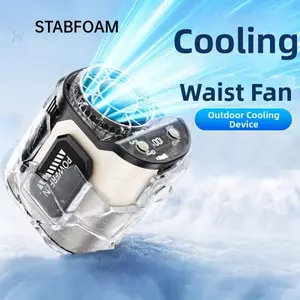 Quạt Cổ STABFOAM, Quạt Eo Có Thể Điều Chỉnh 100 Tốc Độ Sạc Type-C, Đèn LED Bền Đẹp Thiết Kế Kẹp Treo Đa Năng Quạt Di Động Du Lịch
