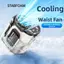 Quạt Cổ STABFOAM, Quạt Eo Có Thể Điều Chỉnh 100 Tốc Độ Sạc Type-C, Đèn LED Bền Đẹp Thiết Kế Kẹp Treo Đa Năng Quạt Di Động Du Lịch