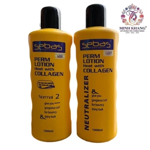 Kem uốn nóng SEBAS Perm Lotion Heat with Collagen (DÀNH CHO TÓC THƯỜNG VÀ TÓC YẾU) 1000mlx2 [ MK ]