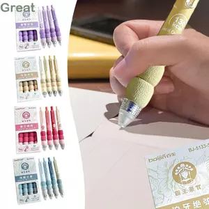 GREA 4 Cái / bộ Bút Xóa Được, Bút Gel Cầm Mềm Mực Xanh, Hoạt Hình 0.5 Mm Nhanh Khô Ký Bút Viết Dụng Cụ