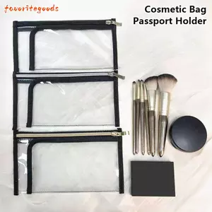FAVORITEGOODS 1 Túi Đựng Tài Liệu, Túi Đựng Mỹ Phẩm PVC Du Lịch, Túi Vệ Sinh Chống Thấm Nước Di Động Trong Suốt Bền Đẹp
