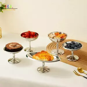 HL Thép Không Gỉ Salad Cốc Thực Phẩm Cốc Kem Cốc Cốc Retro Món Tráng Miệng Bát Trái Cây Sữa Chua Sona Bát Hộ Gia Đình Dụng Cụ Nhà Bếp LMWU
