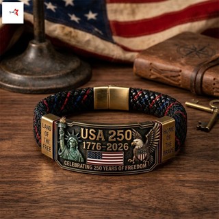 250 Kỷ Niệm Tự Do Di Sản-Bracelet Đại Bàng Thiết Kế Dây Bện Trang Sức Cho Nam Nữ