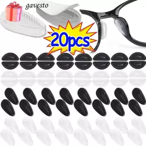 GAVESTO 10 Cặp Miếng Lót Mũi Kính, Miếng Dán Dính Silicon Hỗ Trợ Mũi, Thoải Mái Trong Suốt Chống Trơn Trượt Kính Mắt Phụ Kiện Giá Đỡ Mũi Miếng Lót Mũi