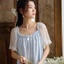 Nữ Ren Mềm + Cotton Váy Ngủ Nữ Vintage Retro Cotton Đồ Ngủ Váy Ngủ Váy Ngủ