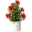 {WELV}White Pot 9-Bloom Faux Lily Plant Plastic Stems Realistic Look for Indoor Spaces