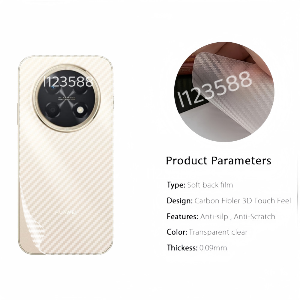 Dành Cho Huawei Nova 15 Max 4G 2026 Mặt Sau Bảo Vệ Mềm Cho Huawei Nova 15Max nova15Max 4G Sợi Carbon Mờ Mặt Sau Phim Trong Suốt Scratcher