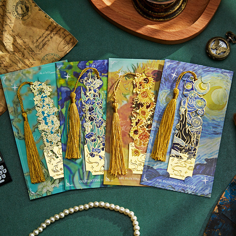 Retro Van Gogh Tranh Sơn Dầu Kim Loại Đánh Dấu Trang Giá Trị Cao Rỗng Cổ Điển Văn Hóa Sáng Tạo Lưu Niệm Sinh Viên Phần Thưởng Tốt Nghiệp Quà Tặng