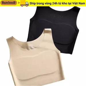 Quần lót buộc ngực BAMBOOB, S / M / L / XL / XXL Chất liệu lụa băng Áo ngực nền lỏng, Vòng thép mềm thoải mái Thiết kế cổ chữ U Cốc cố định Áo ngực liền mạch vô hình Sử dụng hàng ngày