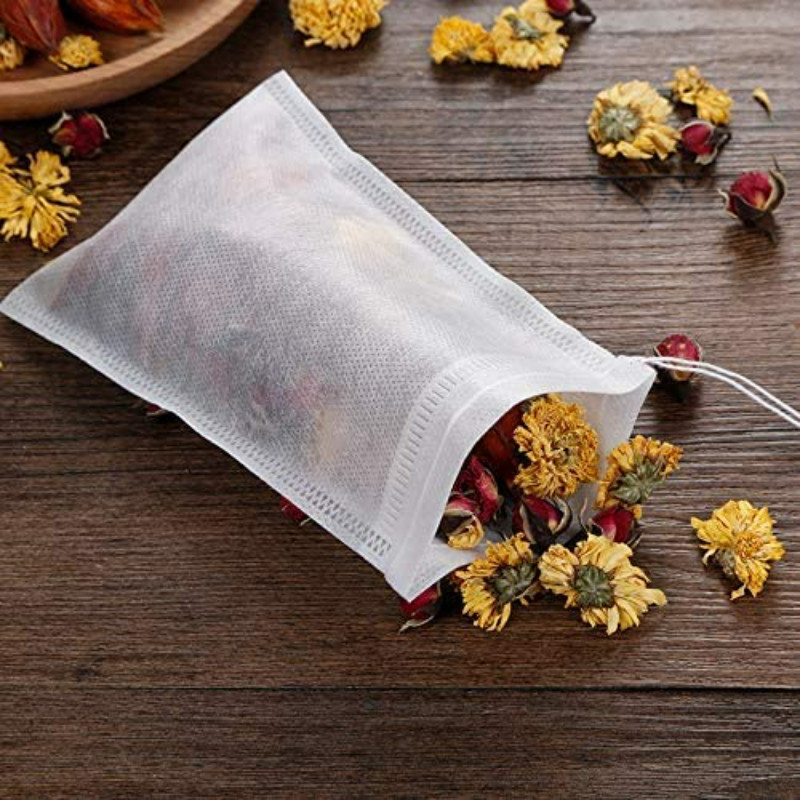 100-500 Chiếc Túi Trà Rỗng Không Dệt Dùng Một Lần / Trà Hoa Túi Lọc Cà Phê Có Dây