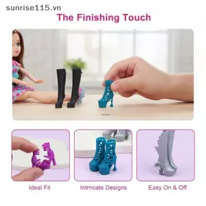 SRVN 1 Cặp Búp Bê Mini Giày Cao Gót Xăng đan Thời Trang 1 / 6 Búp Bê Trang Phục Phụ Kiện Cho Búp Bê Nữ Trang Trí Giả Vờ Chơi Đồ Chơi.