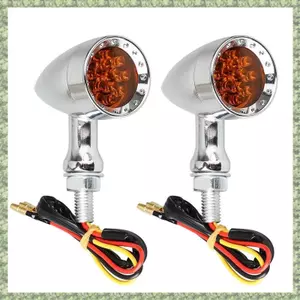 2 Chiếc Đa Năng Hổ Phách Chrome Xe Máy LED Tín Hiệu Phanh Chạy Đuôi Đèn