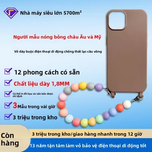 Ốp lưng iphone Rainbow chống mất dây buộc điện thoại di động 16promax bát cầm tay 15plus thích hợp cho Apple 14 dây chuyền vỏ điện thoại di động dây buộc