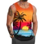 Áo thun không tay in hình cây cọ nhiệt đới 3D dành cho nam, áo thun thường ngày đi biển Hawaii mùa hè