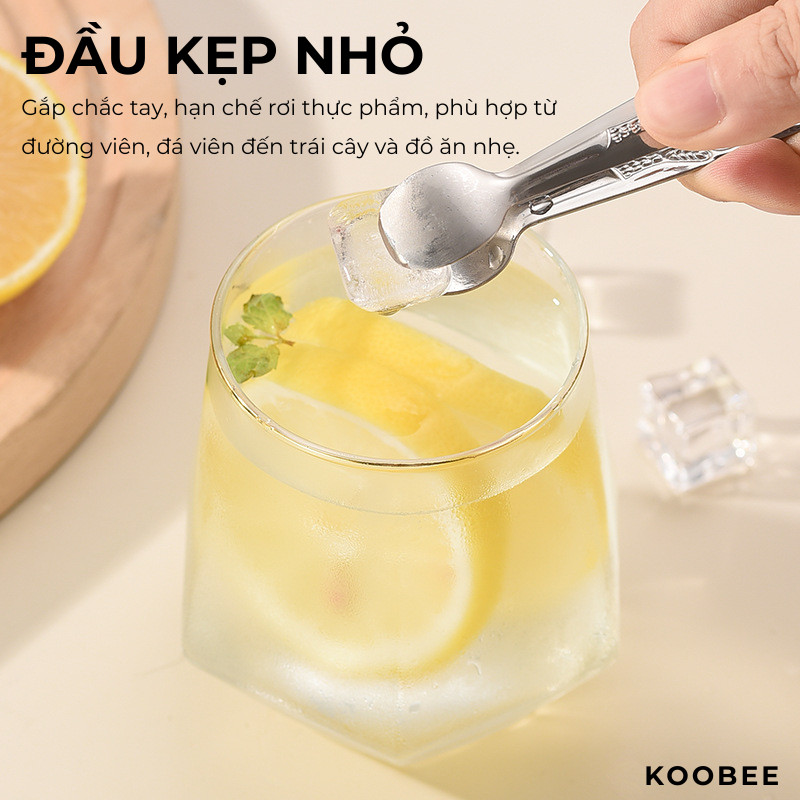 Kẹp Gắp Đá Inox 304 KOOBEE Màu Vàng/Bạc – Kẹp Gắp Đường Viên, Trái Cây, Đá Viên Cho Quán Cafe, Trà Sữa, Gia Đình | 397