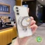 Ốp Điện Thoại Có Chân Đế Lấp Lánh Cho Infinix Hot 60 60i 50 Pro Plus 50i 40 Pro 40i 30 30i 11S 11 10 NFC 10S 9 Play 5G 4G Vỏ Bạc Mạ Điện Vỏ Mềm Trong Suốt Dễ Thương