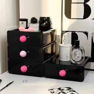 Cheenm 1 Đồ trang trí phòng bé gái Hộp lưu trữ máy tính để bàn đầy màu sắc INS Phong cách ngăn kéo lưu trữ Bàn văn phòng Đồ lặt vặt Hộp sắp xếp VN