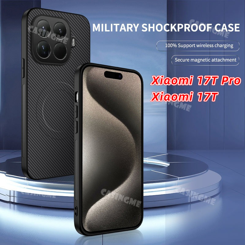 Ốp điện thoại từ tính họa tiết sợi Carbon Xiaomi 17T 17TPro 2026 cho Xiaomi 17T 17T 17 T T T17 17TPro Xiaomi17T Pro Ultra 4G 5G Ốp lưng da bảo vệ chống sốc