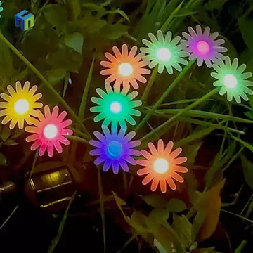 HEALMEYOU Đèn năng lượng mặt trời Daisy, Đèn LED năng lượng mặt trời 6 / 8 / 10 LED năng lượng mặt trời Đèn bãi cỏ năng lượng mặt trời, Mô phỏng sân trong biệt thự Hoa cắm đất chạy bằng năng lượng mặt