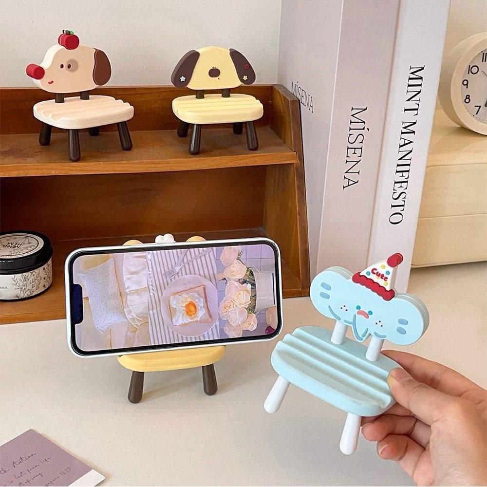 Giá đỡ lười máy tính bảng HOBBYIN, Giá đỡ ghế Mini có thể điều chỉnh góc hoạt hình, Đồ trang trí sáng tạo Giá đỡ điện thoại để bàn
