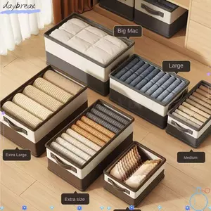 Hộp đựng quần áo DAYBREAK, Giỏ đựng đồ lót không dệt dung tích lớn, Hộp đựng áo thun chống ẩm chia lớp có thể gập lại cho phòng ngủ