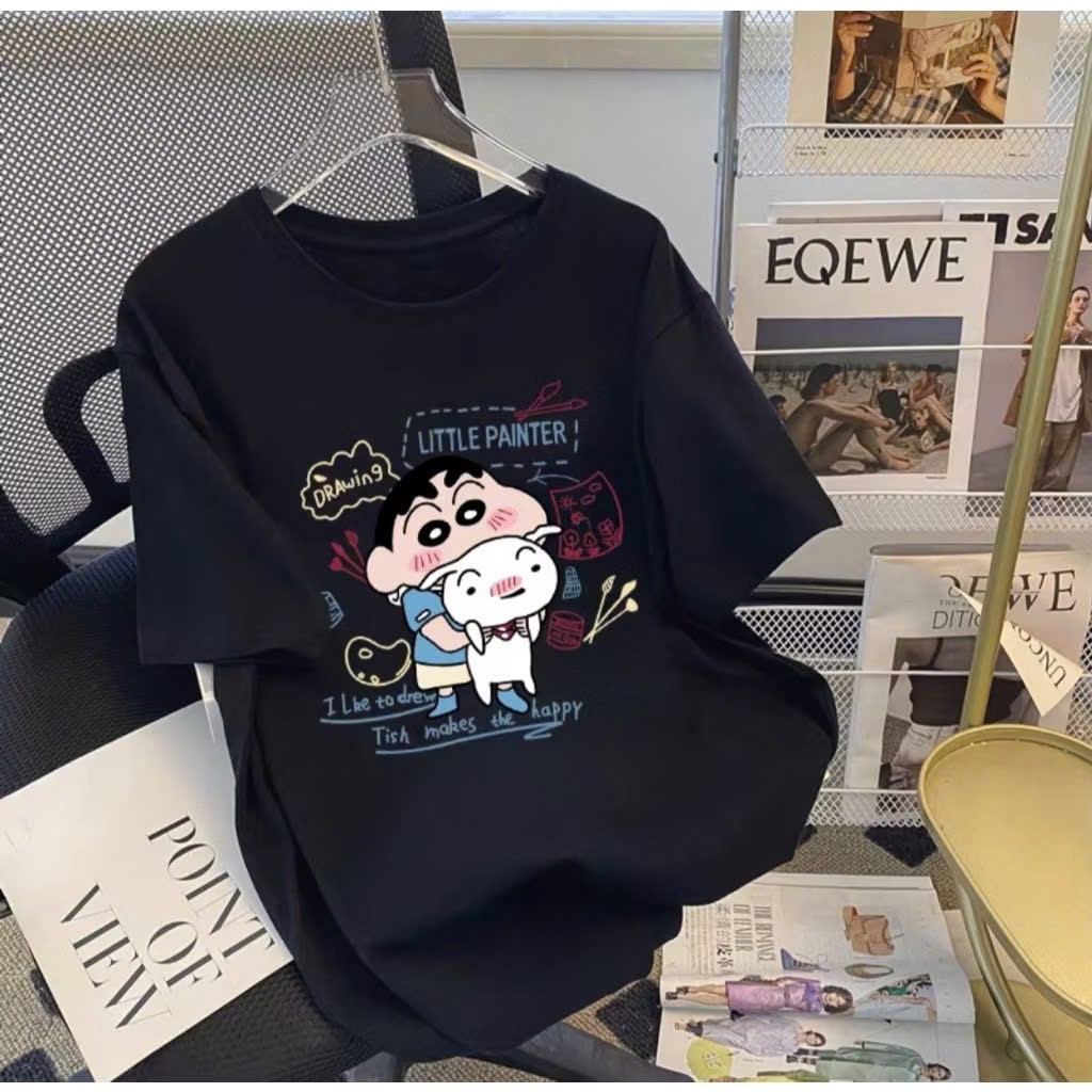 （Giao hàng 24h）Angela Áo phông thun nữ nam 3158 mẫu mới gấu ein chất cotton su form rộng túi zip