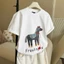 （Giao hàng 24h）Angela Áo Thun Angela Chú Ngựa Trắng Thêu Tinh Xảo Chất 100% Cotton Mềm Mịn Thoáng Mát.