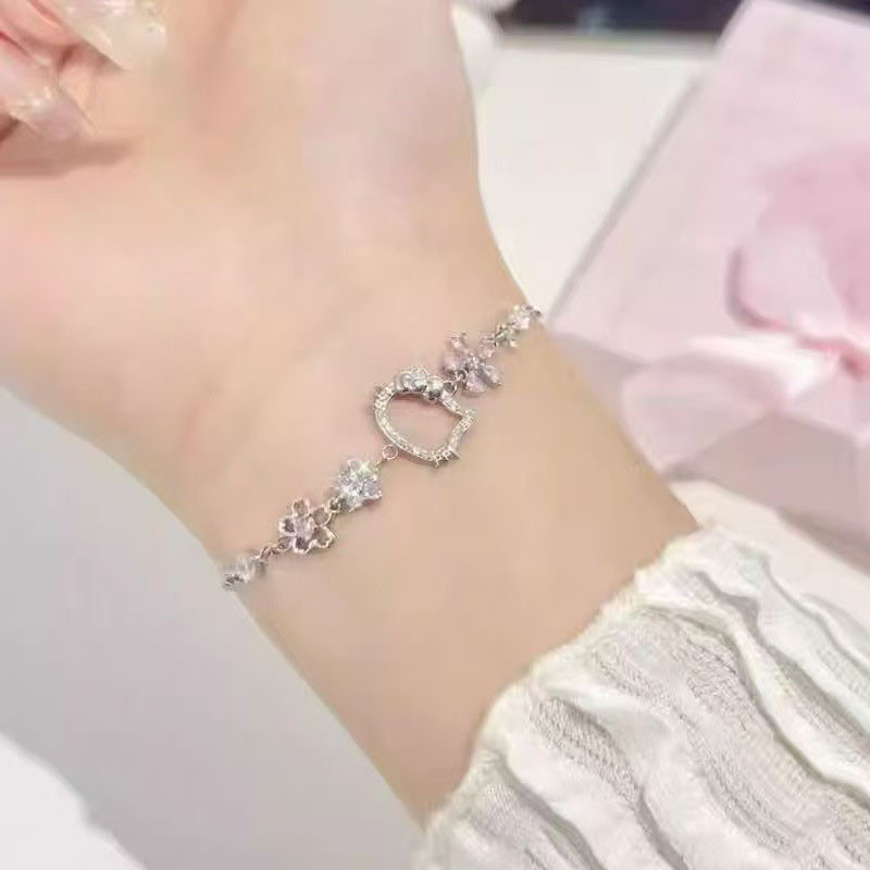 Vòng tay zircon sáng bóng, thiết kế thời thượng theo phong cách mèo