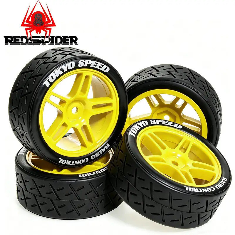 4 Bánh Xe Lốp Trôi Cứng 1 / 10 65 Mm Cho Tamiya TT01 TT02 XV01 PTG-2 Kyosho HPI HSP RC Drift Car On Road Touring Racing Car Tamiya Kyosho HPI Mugen Sakura 10303