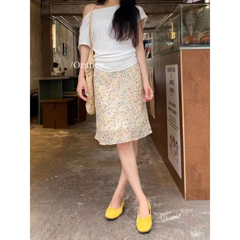 [Hàng mới về] Váy ngắn hoa giảm tuổi phong cách Hàn Quốc dành cho nữ Thiết kế mùa hè Thắt lưng co giãn thon gọn hơn Nhìn phù hợp