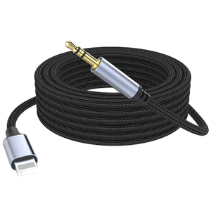 Cáp âm thanh Aux chiếu sáng dài 2m / 3m / 5m đến 3,5mm, Nam đến Nam, Bện Nylon, cho điện thoại Apple / Máy tính bảng kết nối loa / Tai nghe / Âm thanh nổi trên ô tô