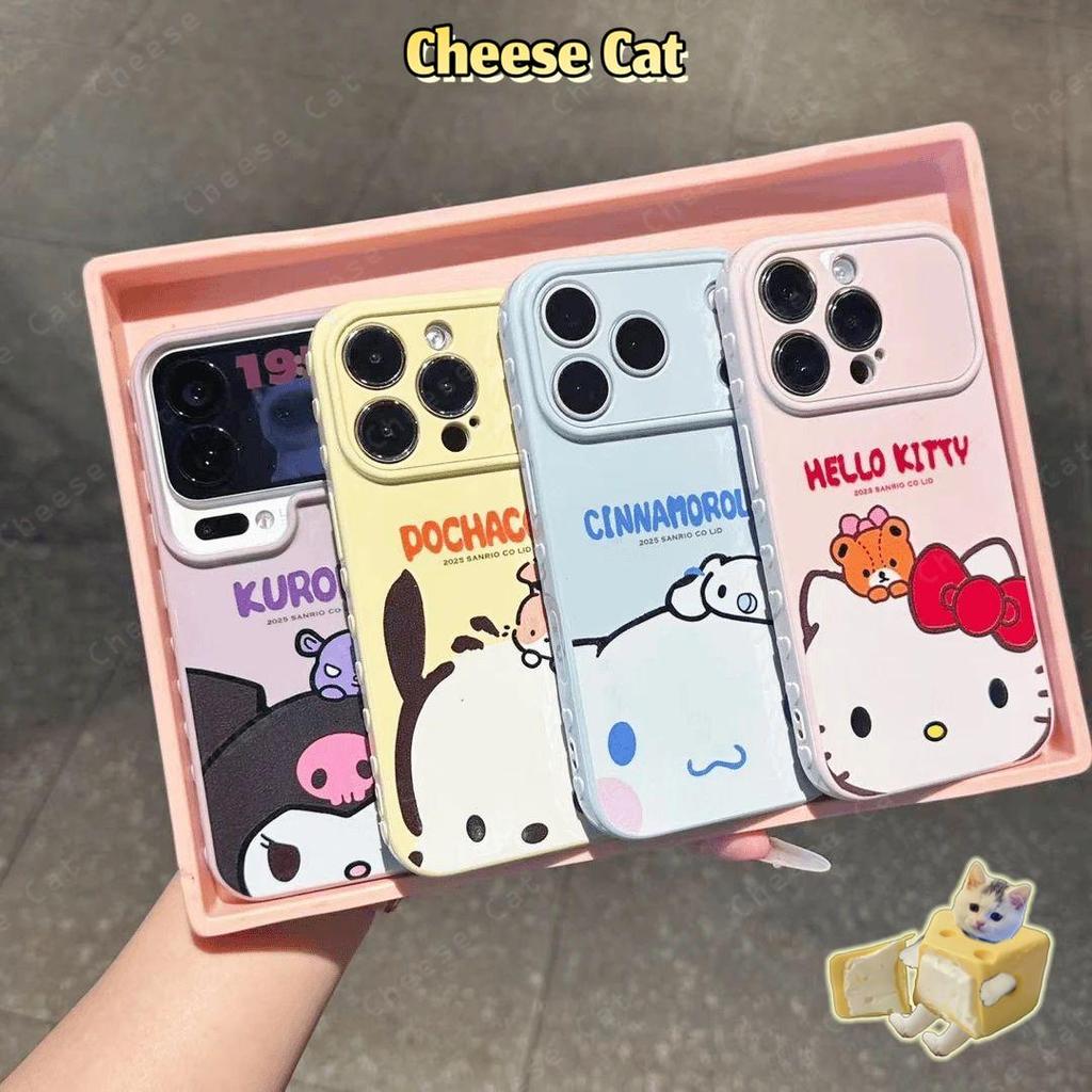 cho Kitty kurom Ốp lưng thiết kế hình trái tim cho iPhone 17 Pro Max 15 16 Pro 13 14 Plus 12 11 Pro Max