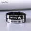 AqToCna Thép Không Gỉ Nam Nữ Thời Trang Vua Nữ Hoàng Vòng Tay Có Thể Điều Chỉnh Chiều Dài Vòng Tay Silicon Trang Sức AqToCna