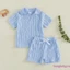 Bộ bé trai Áo cổ chữ V có ve áo ngắn tay thoáng khí + Quần Short Trang phục mùa hè 2 mảnh
