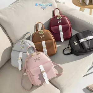 E-WOITD Nữ Mini Bapa Da PU Kawaii Bapa Dễ Thương Duyên Dáng Bagpa Túi Đi Học Nhỏ Cho Bé Gái Nơ Lá Rỗng E-WOITD