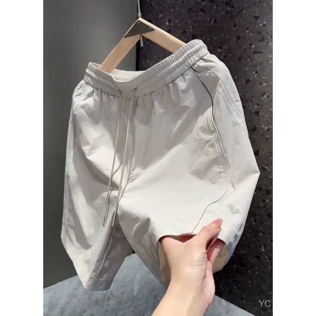 Quần short nam dáng rộng phong cách Hàn Quốc thời trang mùa hè hợp thời trang sang trọng nhẹ nhàng quần dài vừa phải đa năng dành cho nam PUUV