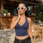 MAPLEPOET-Áo cổ dây không tay hở lưng cổ chữ V Slim Fit Crop Vest cho mùa hè