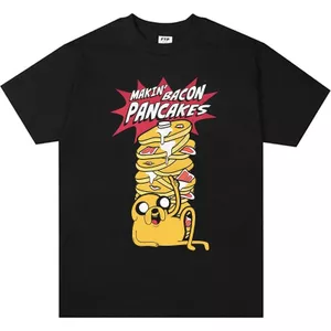 Thời Gian Phiêu Lưu Cho Bé Bacon Pancake Hoạt Hình Hoạt Hình Mỹ Retro Áo Thun Nam Nữ Rời Tay Ngắn Áo Thun