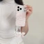 Cho iPhone 17 Pro Max 16 15P Hoa Tươi Thỏ Thỏ Họa Tiết Màu Hồng Mềm TPU Chống Trầy Xước Vỏ Điện Thoại Với Ba Thỏ Mặt Dây Chuyền Bảo Vệ Chống Sốc Vỏ Chống Rơi