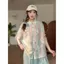 Phong cách Hàn Quốc Phong cách nhẹ nhàng Màu nước Smudge Ve áo sơ mi ngắn tay mùa hè Slimer Look All-Match Lazy Loose Niche Top