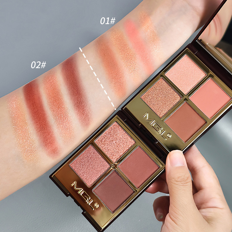Hàn Quốc 4 màu mắt | Matte Pearlescent Low Saturated Earth Eyeshadow Disk | Thích hợp cho sinh viên
