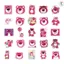 Combo logo gấu dâu lotso mini dễ thương dán trang trí xe máy, điện thoại, tủ lạnh, laptop cute