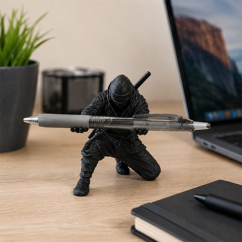 ✨Homie✨Tượng Ninja 3D cầm bút – Giá đỡ bút trang trí bàn học/bàn làm việc