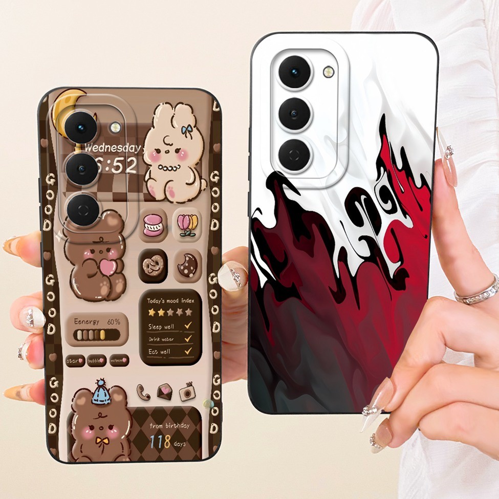Dành Cho Tecno KM6 Dành Cho Tecno Spark 40 Pro Vỏ Mèo Dễ Thương Thời Trang Sang Trọng Tình Yêu Ngộ nghĩnh Sơn Vỏ Silicon Chống Sốc