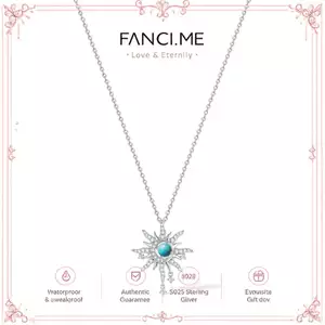 FANCIME "Soluna Nexus" Vòng cổ bạc ngọc lam tháng 12