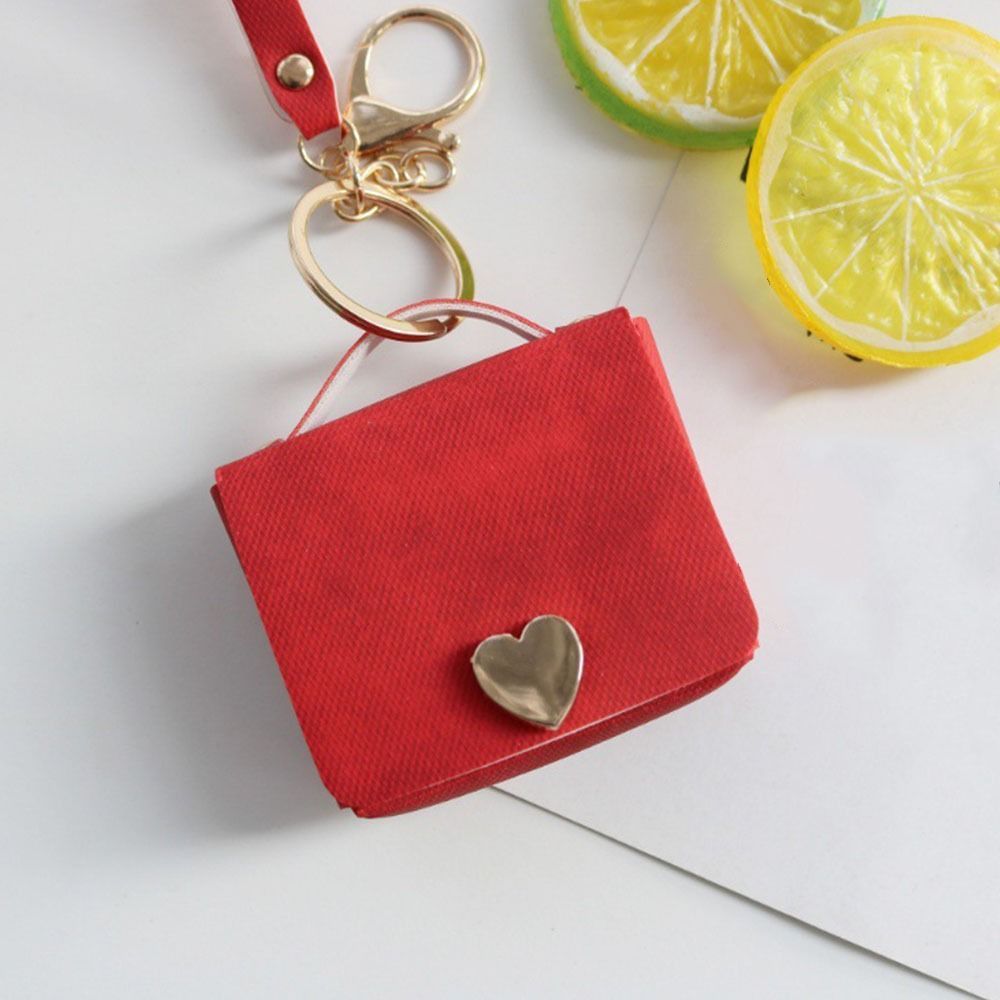 Túi đựng chìa khóa SENRTY, Ví đựng tiền xu Mini Ins, Mặt dây ba lô Trái tim bằng da PU Hộp đựng tai nghe sáng tạo Hộp đựng môi