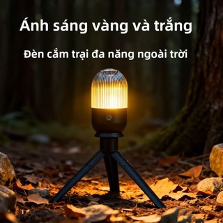 Đèn Lều Cắm Trại Hợp Kim Nhôm Đa Năng, Đèn LED Tích Điện Dã Ngoại Có Móc Treo
