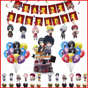 BH2 Naruto Chủ Đề Đảng Decoartion Bộ Trẻ Em Bé Chúc Mừng Sinh Nhật Biểu Ngữ Bánh Topper Xoay Treo Bóng Quà Tặng HB2