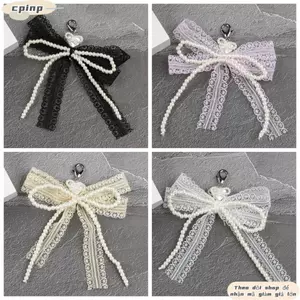 Phụ kiện mặt dây chuyền túi CPINCP, Móc khóa nơ có thể tháo rời ren, Mặt dây chuyền trái tim nhiều màu ngọt ngào Móc chìa khóa